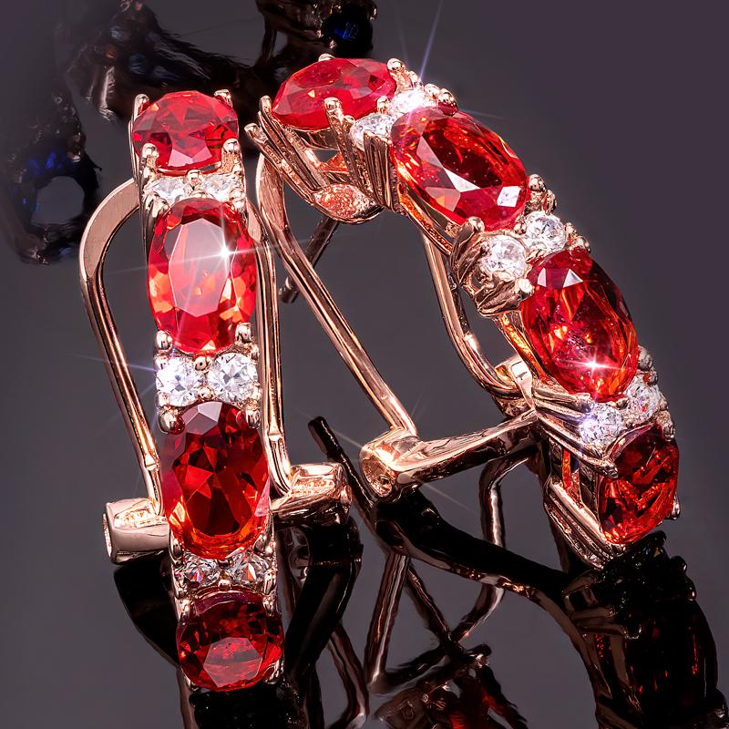 Stress-Free Glamour Earrings (Ruby Red)